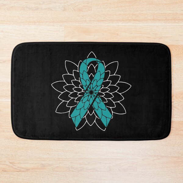 Item preview, Abstract Art White Mandala  - Ovarian Cancer Teal Ribbon designed and sold by NotEnoughSpoons.