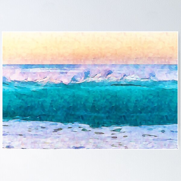 Item preview, Ocean Waves Impressionist Watercolor Style Art designed and sold by iASunshine.
