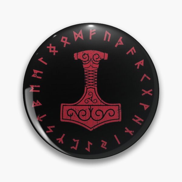 Item preview, Thors Hammer Mjolnir Norse Elder Futhark Viking Runes Distressed designed and sold by BluePagan.