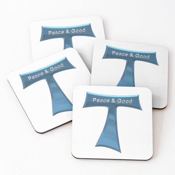 Item preview, Franciscan Tau Cross Peace and Good  Blue and Silver Metallic designed and sold by Artist4God.