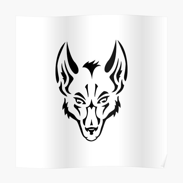 Wolf Logo White Poster