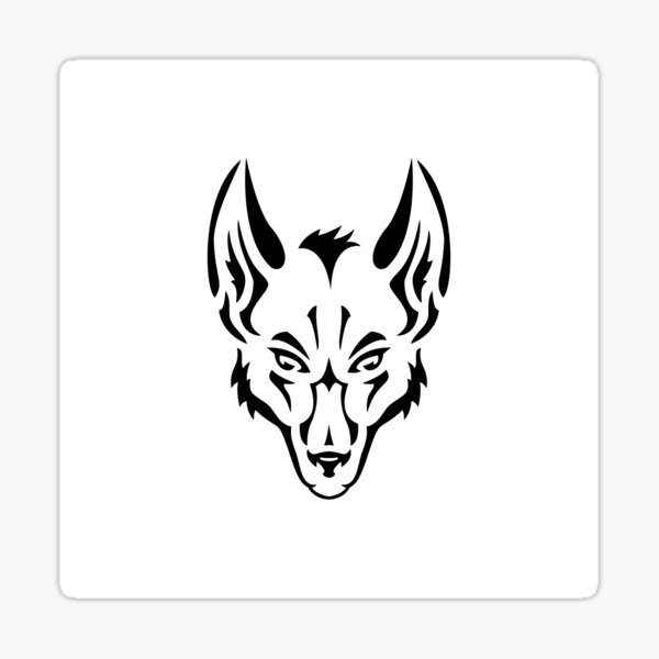 Wolf Logo White Sticker