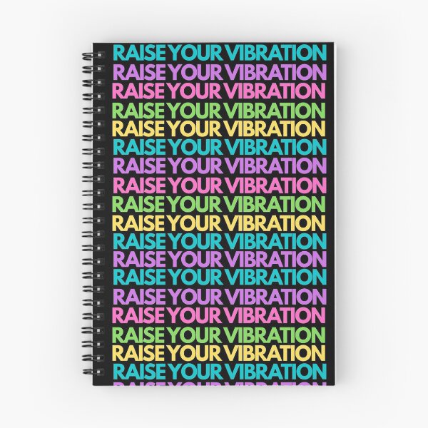 Item preview, Raise Your Vibration, Black Background, Colorful Inspiring Mantra Design designed and sold by Lizzie May.
