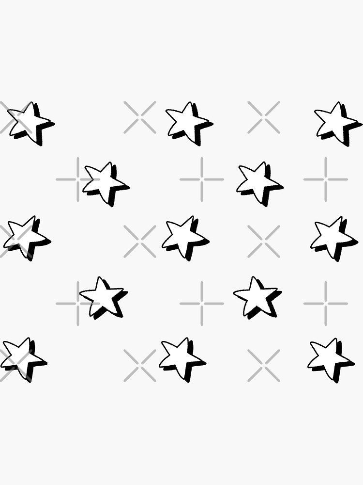 "Black and white stars" Sticker for Sale by kxtelyng Redbubble