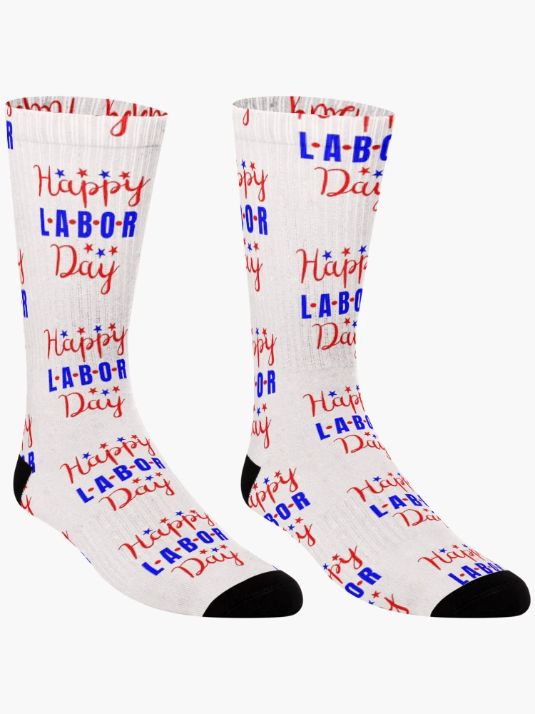 Thumbnail 3 of 5, Socks, Happy Labor Day designed and sold by SharpThreadZ.