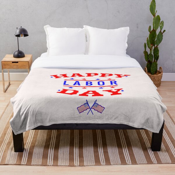 Item preview, Happy Labor Day with American Flags designed and sold by SharpThreadZ.