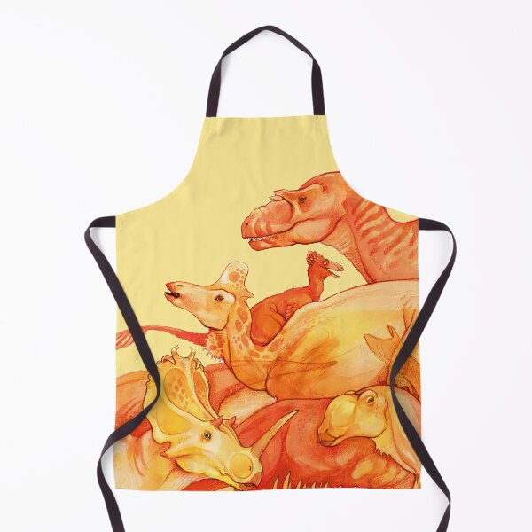 Item preview, cretaceous congregation - orange & yellow dinosaurs designed and sold by thoughtsupnorth.