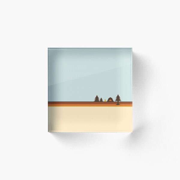 Happy Camper (Retro, 70s, Camping) Acrylic Block