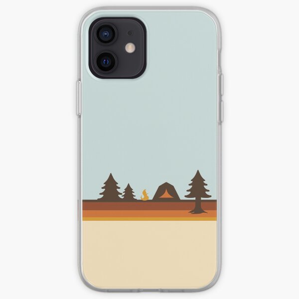 Happy Camper (Retro, 70s, Camping) iPhone Soft Case
