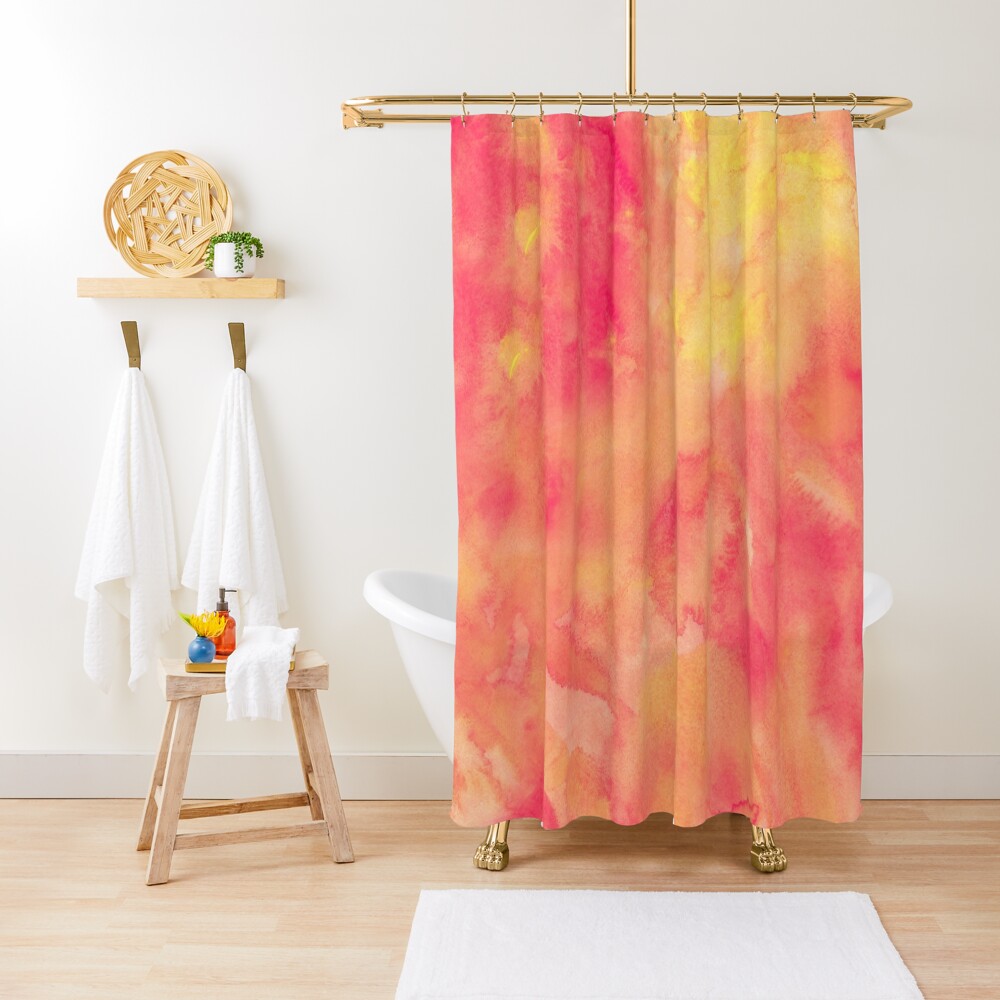 orange shower curtain