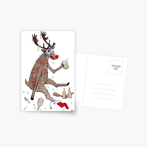 Rudolph the Red-Nosed Drunkard! Postcard