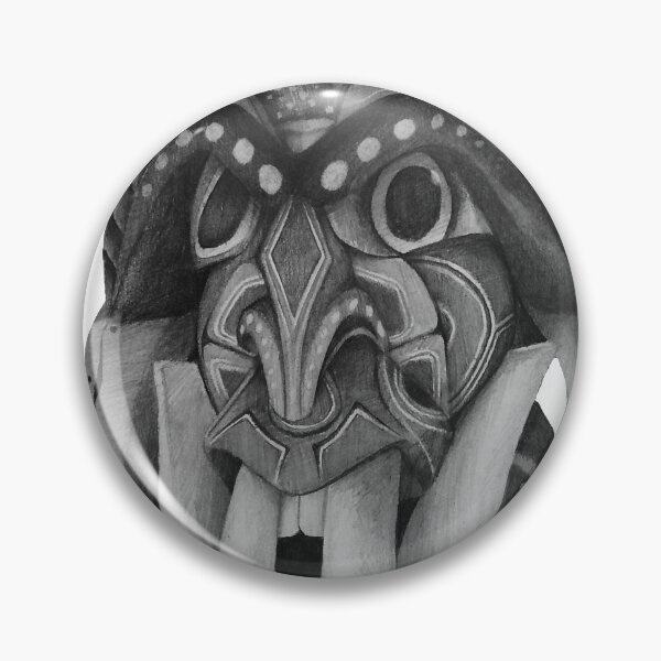 Item preview, Boruca Mask Pencil Drawing designed and sold by AntiqaStudio.