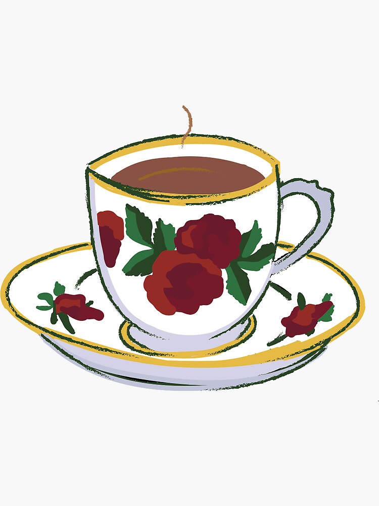 "Cute Teacup " Sticker by Aniqa Redbubble