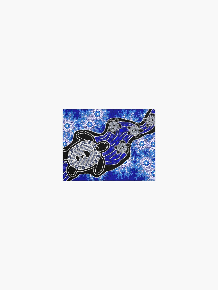 Thumbnail 1 of 3, Jigsaw Puzzle, Authentic Aboriginal Art - Baby Sea Turtles designed and sold by HogarthArts.
