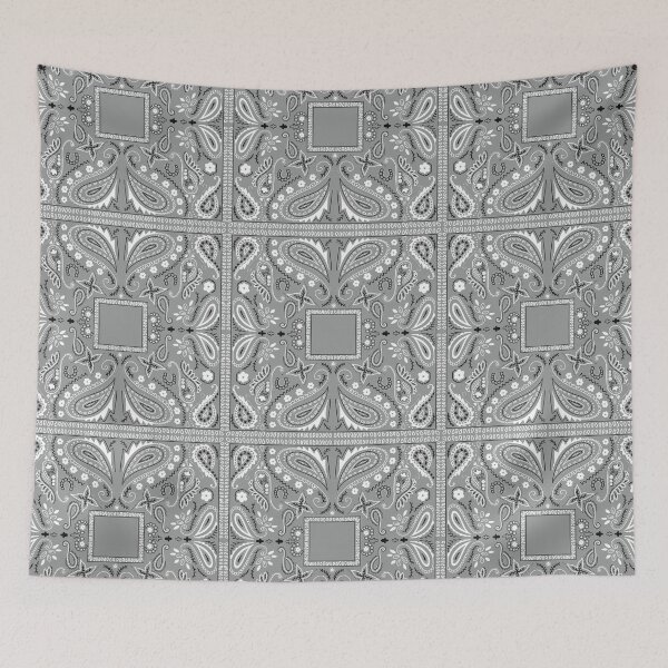 Item preview, Gray paisley bandana pattern designed and sold by AfricanDesign.