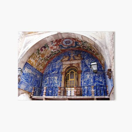 Ornate Tiled Facade - Obidos, Portugal Art Board Print
