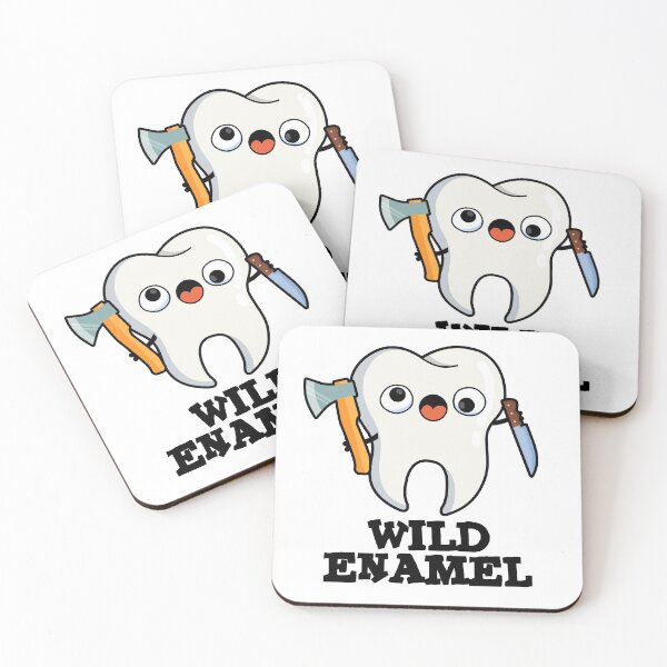 Item preview, Wild Enamel Funny Wild Animal Tooth Puns  designed and sold by punnybone.