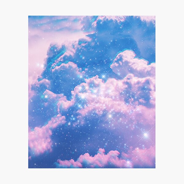 Clouds Aesthetic Glitch Photographic Print