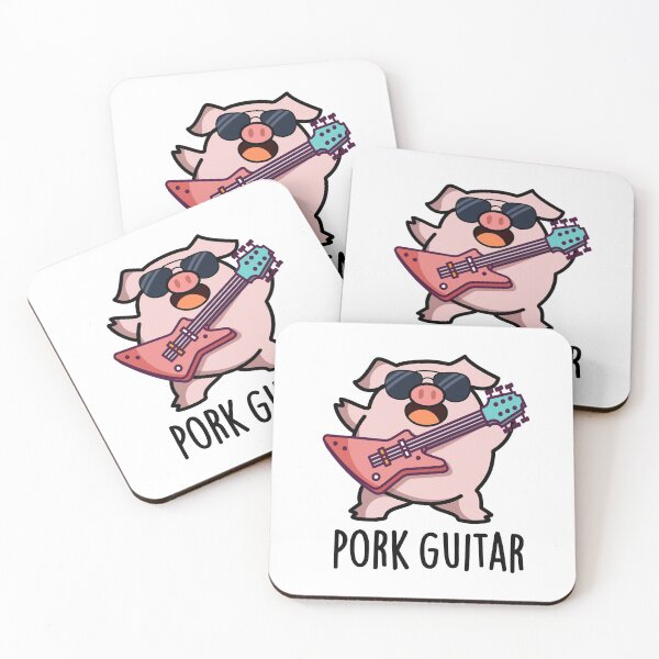 Item preview, Pork Guitar Funny Rock Pig Puns  designed and sold by punnybone.