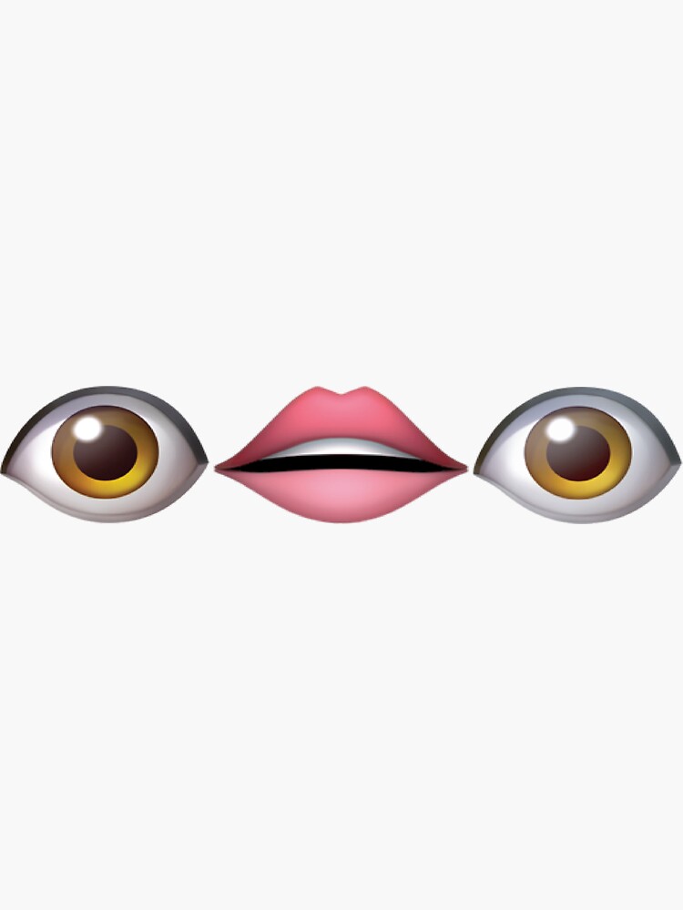 "Eyes and Lips Emoji Design " Sticker for Sale by Kyrostickers Redbubble