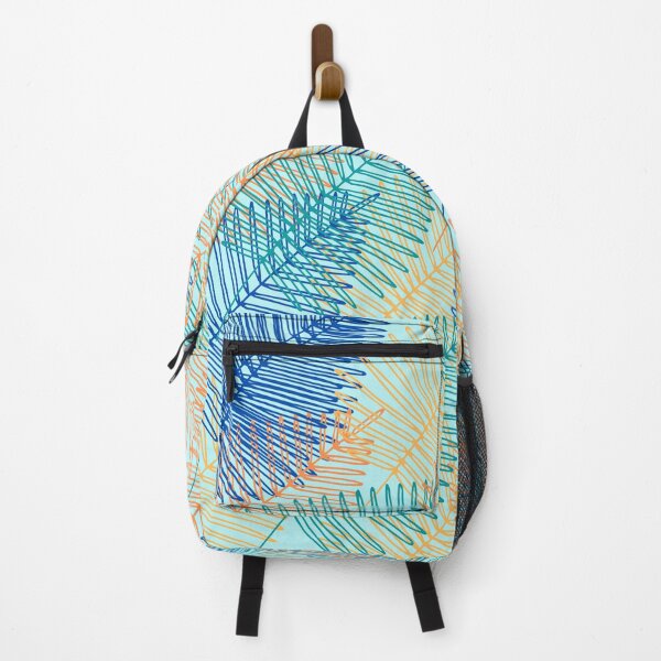 Item preview, Tropical Blue Green Orange Leaf Pattern Design designed and sold by jsamar.