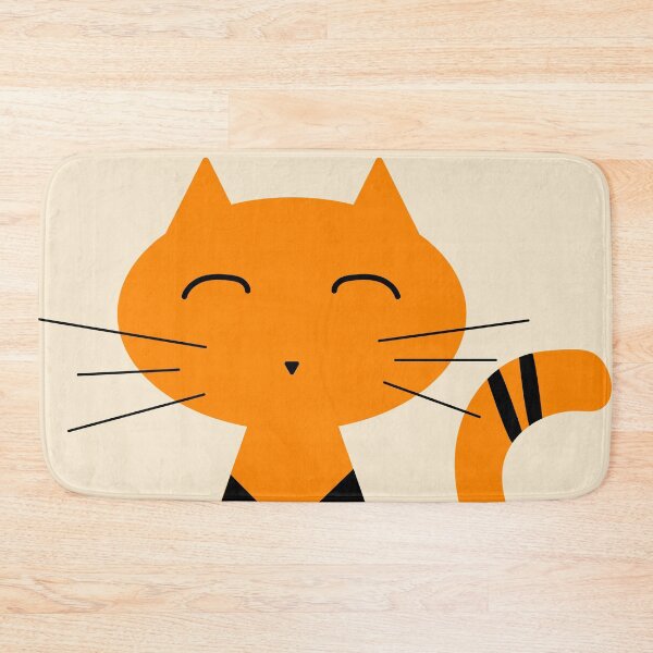 Item preview, Enlarge Huge Smiling Face Ginger Cat with Black Triangle Mark in Cream designed and sold by Moyanana.