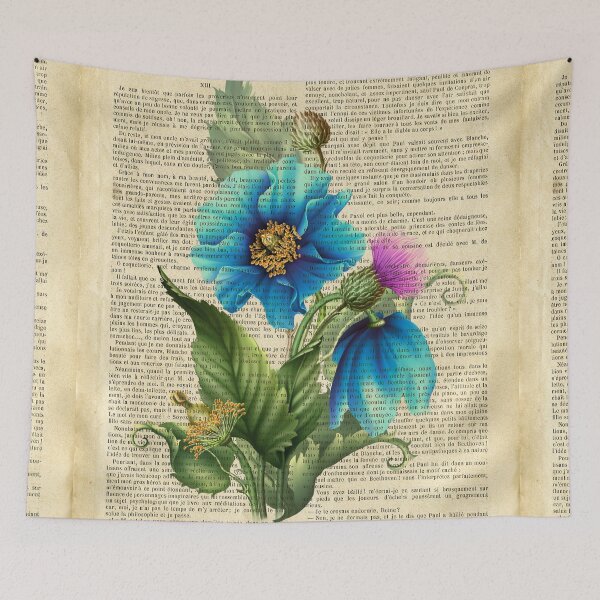 Item preview, Botanical print - Blue garden flowers designed and sold by Red Witch Art.