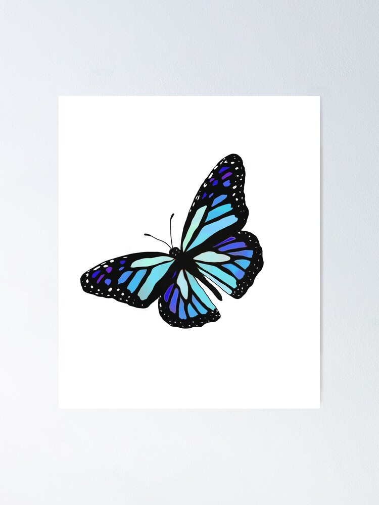 Póster for Sale con la obra «Mariposas voladoras - azul» de Stationarystuff