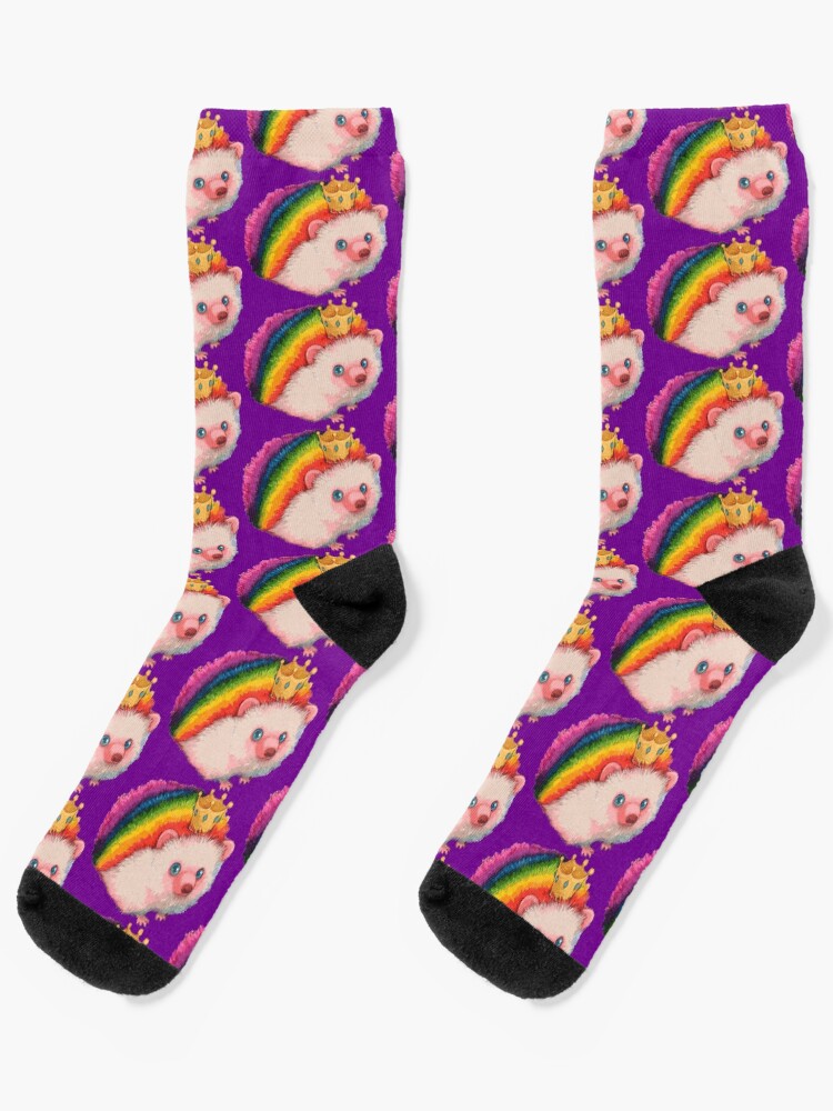 Imagen 1 de 5, Calcetines con la obra Erizo Arcoiris , diseñada y vendida por FotoLibreStudio.