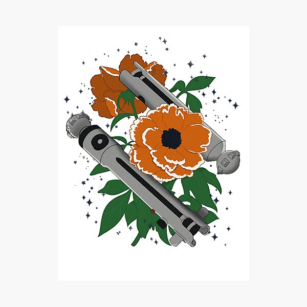 Item preview, Star Wars Ahsoka Tano Lightsaber Floral Design designed and sold by Marissa Jimenez.