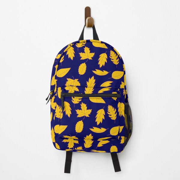 Item preview, Leaves Pattern - Mustard and Red on Navy designed and sold by A2Gretchen.