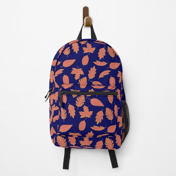 Item preview, Leaves Pattern - Red and Mustard on Navy designed and sold by A2Gretchen.
