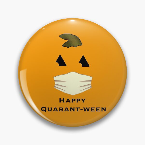Item preview, Happy Quarant-ween halloween pumpkin with mask designed and sold by HappyThoughts85.
