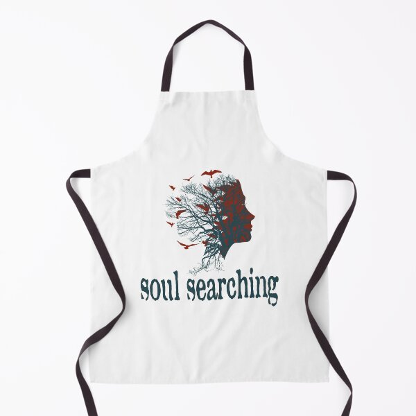Item preview, a full tree with branches and roots embedded like a vein into a woman's head in side view breaking into flying birds with soul searching text design designed and sold by Bees-Honey-Gift.