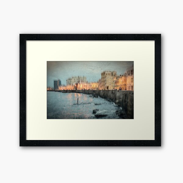 Malecon night abstract3 Framed Art Print