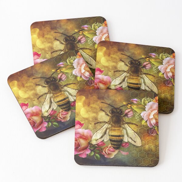 Item preview, Honey bee floral vintage dream designed and sold by Red Witch Art.