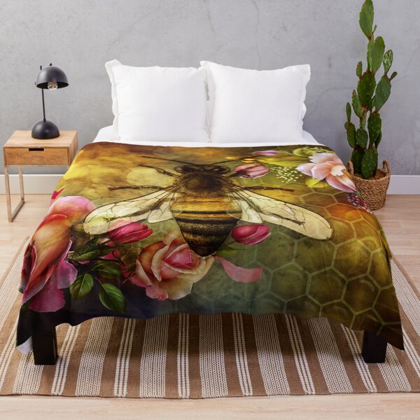 Item preview, Honey bee floral vintage dream designed and sold by Red Witch Art.