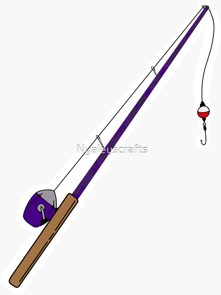 Purple Fishing Pole | Sticker