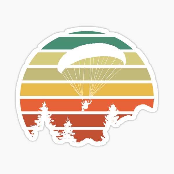 Parapente Sunset Vintage Sticker