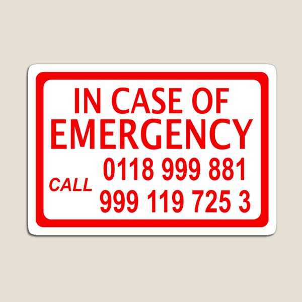 emergency sticker Magnet