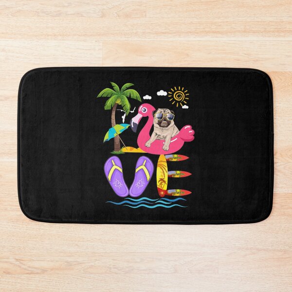 Item preview, Love Summer Pug Flip Flops Flamingo Dog Pet Lover designed and sold by ManishDayal.
