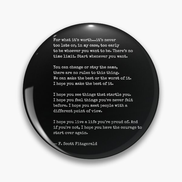 Item preview, For What Its Worth - F Scott Fitzgerald designed and sold by The Little Wood Cottage.