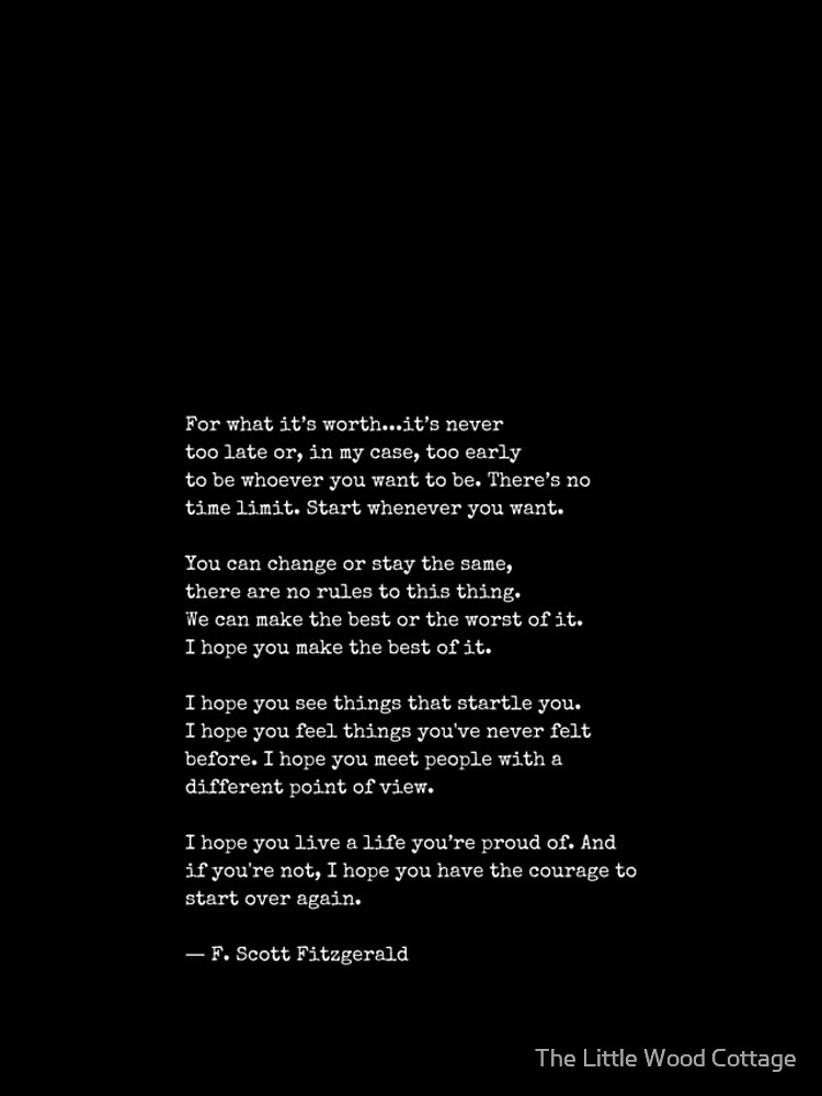 "For What Its Worth F Scott Fitzgerald" iPhone Case for Sale by