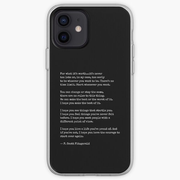 For What Its Worth - F Scott Fitzgerald iPhone Soft Case