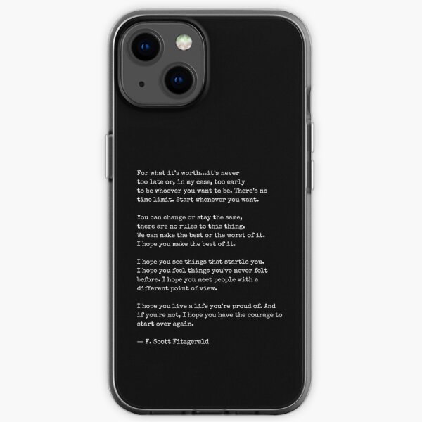 For What Its Worth - F Scott Fitzgerald iPhone Soft Case