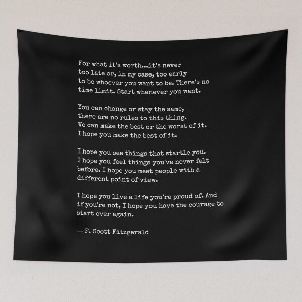 Item preview, For What Its Worth - F Scott Fitzgerald designed and sold by The Little Wood Cottage.
