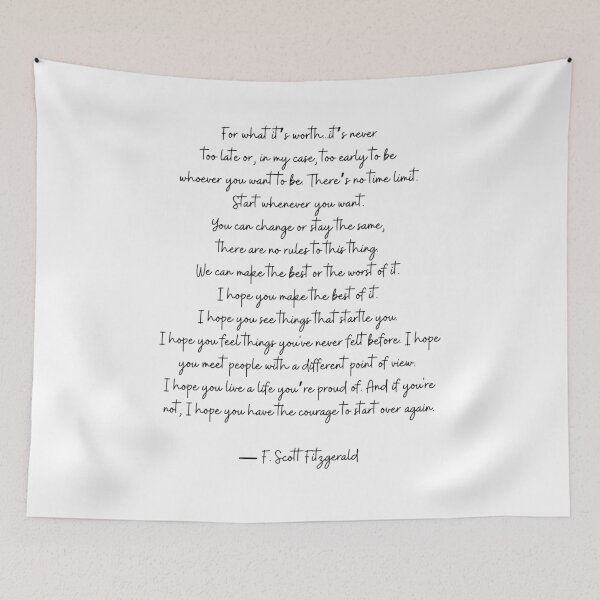 Item preview, For What Its Worth - F Scott Fitzgerald designed and sold by The Little Wood Cottage.