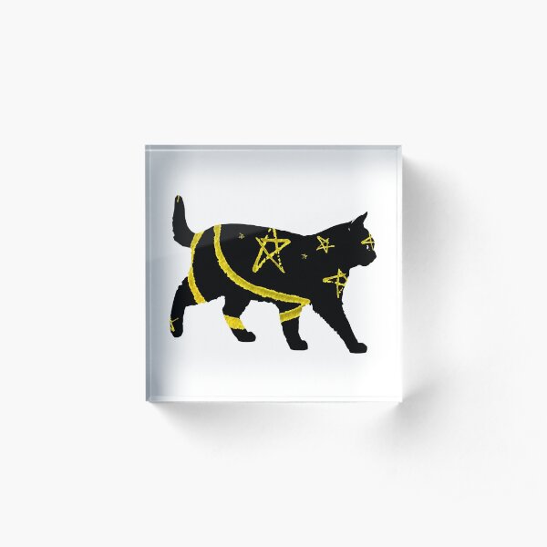 Moonlight the Cat | Yellow Acrylic Block
