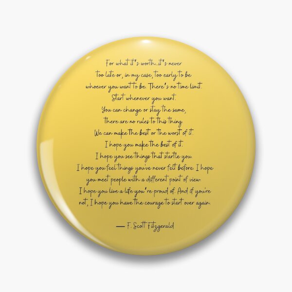 Item preview, For What Its Worth - F Scott Fitzgerald designed and sold by The Little Wood Cottage.