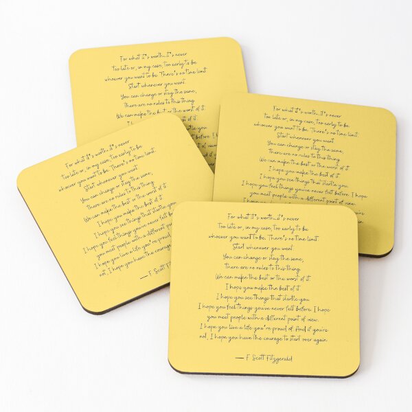 Item preview, For What Its Worth - F Scott Fitzgerald designed and sold by The Little Wood Cottage.